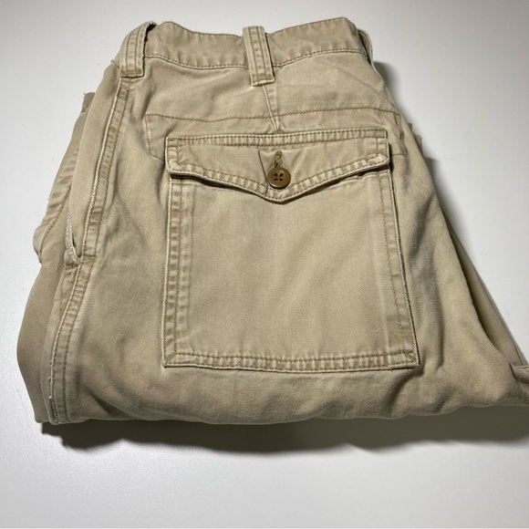 Abercrombie & Fitch Men’s 32R Khakis Chinos Tan Beige Distressed Y2K Zip Fly VTG - Picture 14 of 14